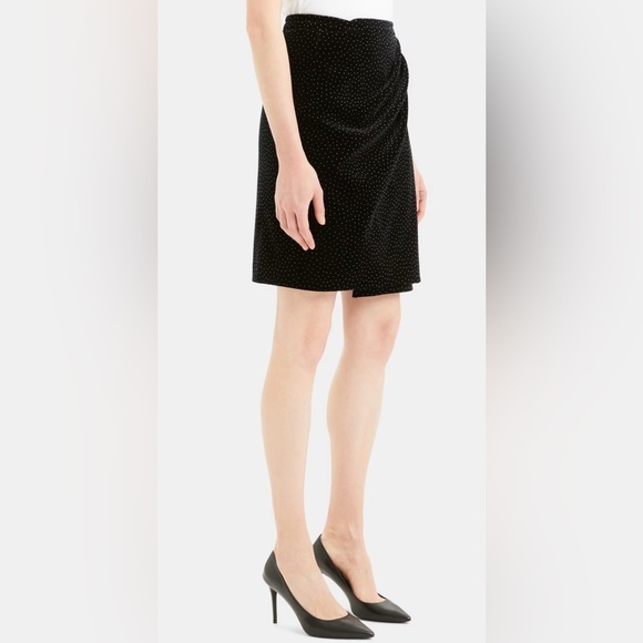 NWT - Theory Pleated Wrap Skirt in Dot Velvet - Picture 3 of 5